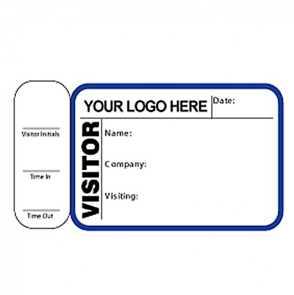 Visitor Pass Registry Book Custom NonExpiring Badges with Side Sign
