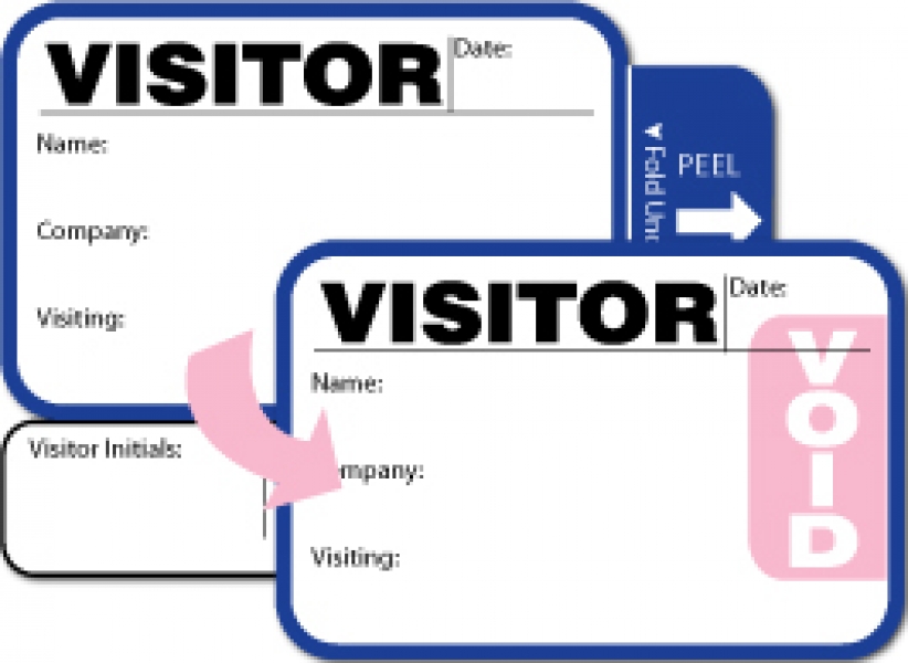 Visitor Pass Registry Book with Stock TabExpiring Badges with Sign Out