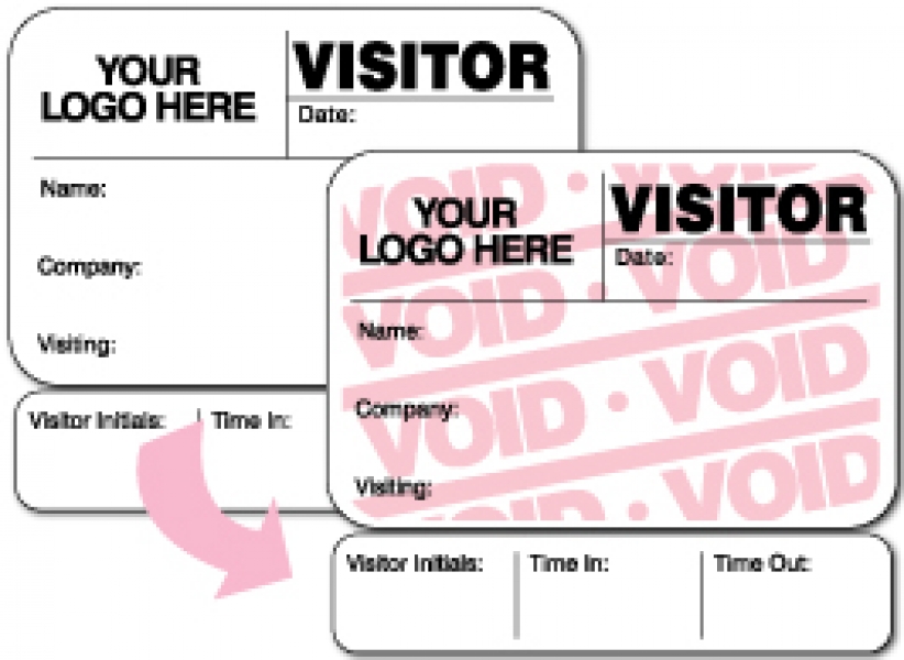 Visitor Pass Registry Book Custom FullExpiring Badges with Sign Out