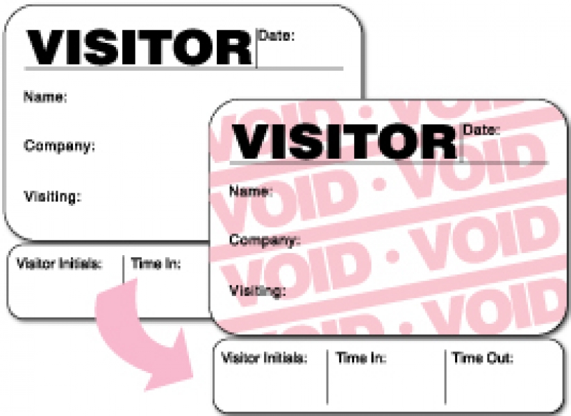 Visitor Pass Registry Book FullExpiring Badges with Sign Out 816F