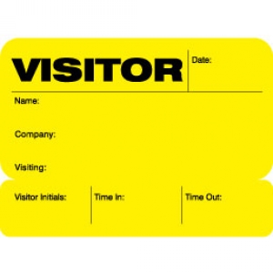 Sign-Out Visitor Pass ID Card With Yellow Background (Pack of 400) Image 1