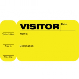 Side Sign-Out Visitor Pass ID Card With Yellow Background (Pack of 500) Image 1