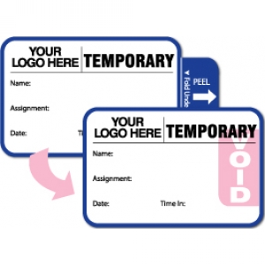 Tab-Expiring Temp Pass ID Card With Custom Logo (Pack of 500) Image 1