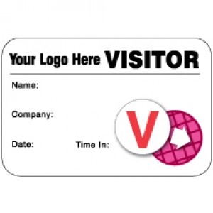 Dot-Expiring Visitor ID Card with Custom Logo (500 pack) - Style A w/Clip-On Image 1