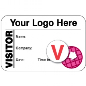 Dot-Expiring Visitor ID Card with Custom Logo (500 pack) - Style B w/Clip-on Image 1