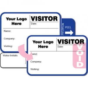 Tab-Expiring Sign-Out Visitor Pass ID Card With Custom Logo (Pack of 400) - Style B Image 1