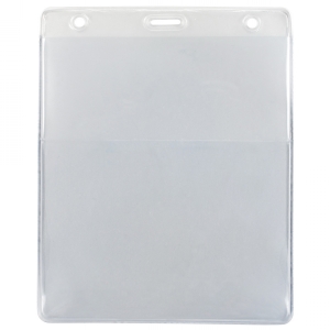 Clear Vertica Vinyl Credential Wallet w/ Slot & Chain Holes - Convention Size (pack of 100) Image 1