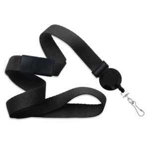 Secure ASP 5/8in Black Polyester Breakaway Lanyard with 30in Badge Reel (Pack of 100) Image 1