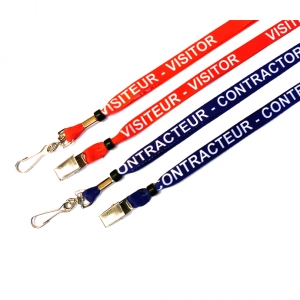 1/2in Dye Sublimated Breakaway Lanyards - Visitor/Contractor - English and French (Pack of 50) Image 1