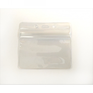 Horizontal Vinyl Badge Holder with Clear Zip Closure - Credit Card Size (pack of 100) Image 1