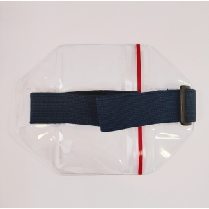 Navy Arm Band Vinyl Badge Holder with Zip Enclosure (pack of 25) Image 1