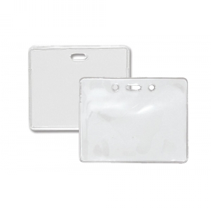Horizontal Heavy-Duty Vinyl Prox Card Holder with Chain Holes - Credit Card Size (Pack of 100) Image 1