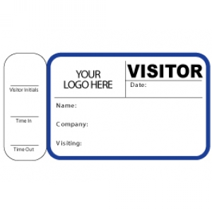 Visitor Pass Registry Book with Non-Expiring Small Badges - 712 Company (1 Book) Image 1