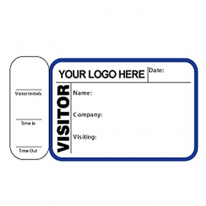 Visitor Pass Registry Book Custom Non-Expiring Badges with Side Sign Out - 760 Company (1 Book) Image 1
