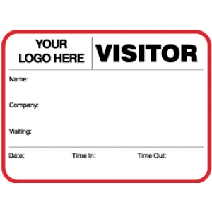 Visitor Pass Registry Book Custom Non-Expiring Large Badges - 735A Company (2 Books) Image 1