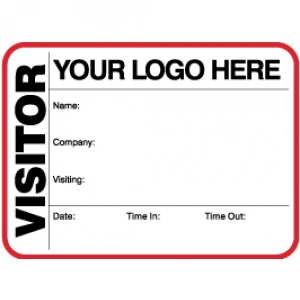 Visitor Pass Registry Book Custom Non-Expiring Large Badges - 739A Company (1 Book) Image 1
