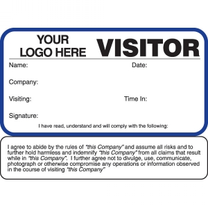Visitor Pass Registry Book Custom Non-Expiring Small Badges with Visitor Agreement - 782 (2 Books) Image 1