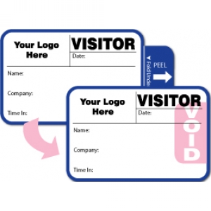 Visitor Pass Registry Book with Custom Self-Expiring Tab Badges  - 808 Destination (1 Book) Image 1