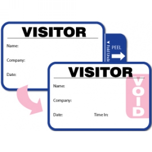 Visitor Pass Registry Book with Stock Self-Expiring Small Badges  - 805 Company (1 Book) Image 1
