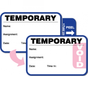 Visitor Pass Registry Book with Stock Self-Expiring Small Badges  - 811 Substitute Teacher (1 Book) Image 1