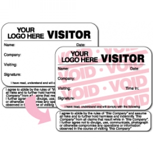 Visitor Pass Registry Book Stock Tab-Expiring Badges with Visitor Agreement - 820 Company (2 Books) Image 1