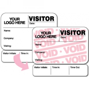 Visitor Pass Registry Book Custom Full-Expiring Badges with Sign Out - 813F Company Image 1