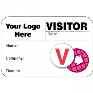 Visitor Pass Registry Book Stock/Custom Dot-Expiring Badges - 807D Company (2 Books) Image 1