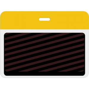 TEMPbadge T5902AL - Large Slotted Expiring Badge Back with Printed Yellow Bar (Qty. 1000) Image 1