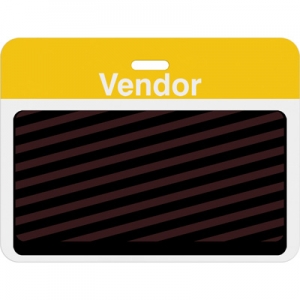 TEMPbadge T5937AL - Large Slotted Expiring Badge Back with Printed Yellow 