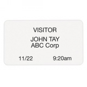 TEMPbadge 04050 - White adhesive Thermal Printable non-expiring badge (Qty. 1000) Image 1