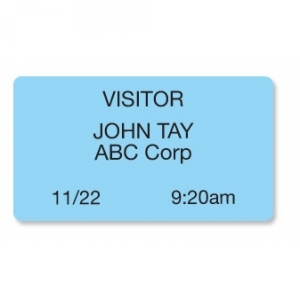 TEMPbadge 04081 - Blue Adhesive Non-Expiring Thermal Printable Badge (Qty. 1000) Image 1