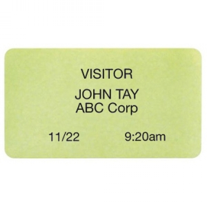 TEMPbadge 04085 - Green Adhesive Non-Expiring Thermal Printable Badge (Qty. 1000) Image 1