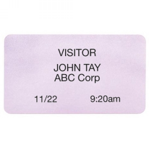 TEMPbadge 04082 - Lilac Adhesive Non-Expiring Thermal Printable Badge (qty. 1000) Image 1