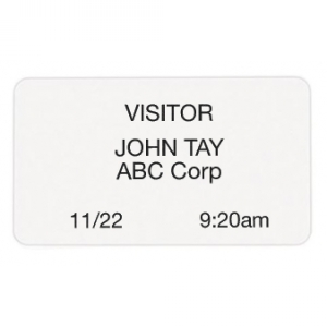 TEMPbadge 04101 - White Adhesive Non-Expiring Thermal Printable Badge (Qty. 1000) Image 1