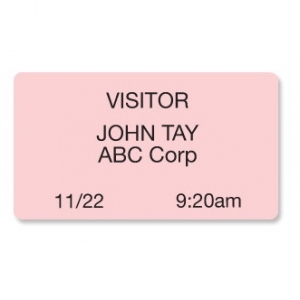 TEMPbadge 04086 - Pink adhesive non-expiring Thermal Printable Badge (Qty. 1000) Image 1