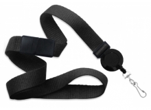 Secure ASP 5/8in Black Polyester Breakaway Lanyard with 30in Badge Reel (Pack of 100)