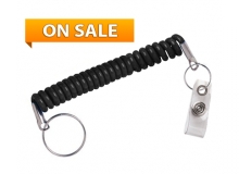 Expandable Nylon Cord - Split Ring and Vinyl Strap Clip (Pack of 100)