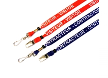 1/2in Dye Sublimated Breakaway Lanyards - Visitor/Contractor - English and French (Pack of 50)