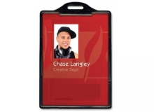 Vertical ID Card Holder - Plastic - (Pack of 100) - Black