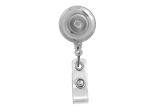 Clear Translucent Round Badge Reel with Strap and Slide Clip - Pack of 100