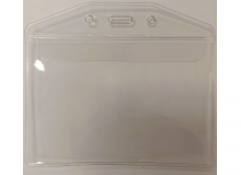 Horizontal Flap-Closing Vinyl Badge Holders - Credit Card Size (Pack of 100)