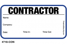 Visitor Pass Registry Book Stock Non-Expiring Badges - 718 Contactor 