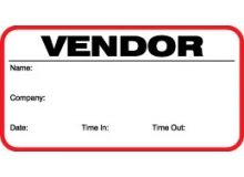 Visitor Pass Registry Book Stock Non-Expiring Badges - 708 Vendor