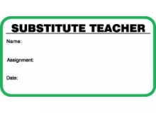 Visitor Pass Registry Book Stock Non-Expiring Badges - 706 Substitute Teacher