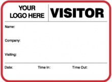 Visitor Pass Registry Book Custom Non-Expiring Large Badges - 735A Company (1 Book)