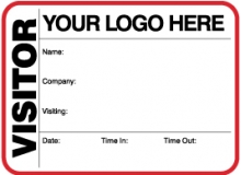 Visitor Pass Registry Book Custom Non-Expiring Large Badges - 739A Company