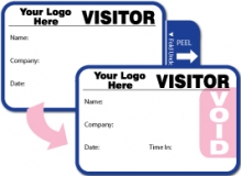 Visitor Pass Registry Book with Custom Self-Expiring Tab Badges  - 803 Company (1 Book)