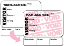 Visitor Pass Registry Book Custom Full-Expiring Badges with Sign Out - 809F company (2 Books)
