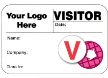 Visitor Pass Registry Book Stock/Custom Dot-Expiring Badges - 807D Company (2 Books)