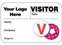 Visitor Pass Registry Book Stock/Custom Dot-Expiring Badges - 806D Destination (1 Book)
